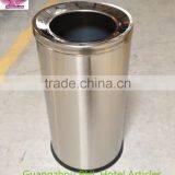 Cheap Price Big Capacity Round Stainless Steel Garbage Bin Shopping Mall Metal Dustbin thumbnail-1