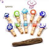 Hot Small Wooden Weather Decoration Clip Made in China