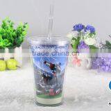 16oz Plastic Coffee Tumbler With Straw thumbnail-2