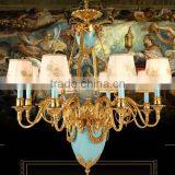 Luxurious Vintage Victorian Style Royal Imperial Blue Porcelain and Crystal Golden Brass Pendant Lamp, Chandelier BF12-05254g thumbnail-6