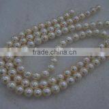 Big 11-12mm White Round Freshwater Pearl Strand thumbnail-1
