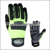 Hi-vis Green Color Impact Firm Grip Oilfield Gloves thumbnail-1