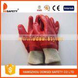 DDSAFETY 2017 Hot Sale Knit Wrist Red PVC Working Glove Safety Equipment Safety Gloves thumbnail-1