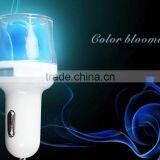 LED Light Rose Shape Dual USB Port Car Charger For Phone thumbnail-3