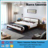 European Style Faxue Leather Storage Low Double Wooden Bed Frame thumbnail-3