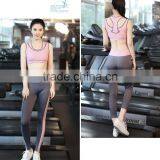 Charming 80 Nylon 20 Spandex Yoga Fitness Active Wear Set With Top Breast Inner Liner thumbnail-5