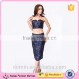 New Fashion Elegant Clothing Manufacturer Women Sequin Top and Skirt