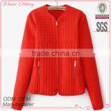 New Design Fashion Golden Zipper Long Sleeves High Quality Garment Manufacturer Wester and European Down Polyester Jacket thumbnail-1