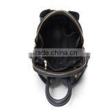 2016 Black Pattern Leather Backpack Girl School Bag thumbnail-3