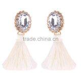 Bohemian Jewelry Rhinestone Gems With Long Colorful Tassel Charms Earrings for Women thumbnail-2