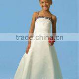 Satin Spaghetti Strap Baby Gown Flower Girl Dresses Royal Blue thumbnail-1