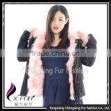 CX-G-P-01C Women Wholesale Genuine Raccoon Fur Lining Raccoon Fur Collar Fur Parka Coat thumbnail-4