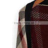 Trendy England Style Design Women Poncho With Classic Plaid thumbnail-2