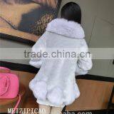 Women Winter Large Collar Fake Fur Coats Plus Size Vintage Artificial Fox Fur Coat thumbnail-6