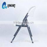 LS-4011 Light Weight Outdoor Furniture Use Cheap Dining Chair White Rental Plastic Folding Chair HDPE With Metal Painting Frame thumbnail-3