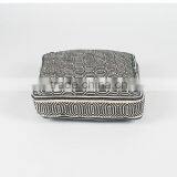 Navy Blue and Light Blue Geometric Square Dog Bed thumbnail-3