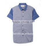 Contrast Color Short Sleeve Men Shirts thumbnail-1