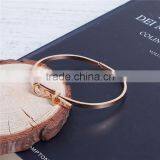 304 Stainless Steel Adjustable Bangles Bracelets Rose Gold Clear Rhinestone thumbnail-2