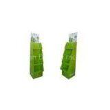 3 Layers Green Corrugated Cardboard Display Holders With Floor Stand ENTD002