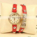 Hot Sell High Quality Rhinestone Bowknot Genuine Cow Leather Retro Watch Vintage Women Dress Watch thumbnail-6