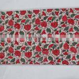 Hand Block Print Handmade Cotton Fabric Floral Print Natural