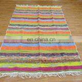 Indian Cotton Chindi Rug Vintage Multi Color Hand Woven Carpet thumbnail-2