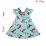 Casual Design A-line Summer Ruffles Cold Shoulder Floral Dress For Girls thumbnail-3