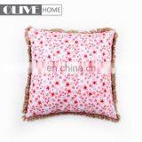 Home Decor Colorful Flower Printed Outdoor Pillow Cushion With Tassels Trimmings thumbnail-4