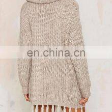 Вязанное вручную шелковое платье-джемпер из мериновой шерсти с помпончиками thumbnail-3