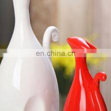 Cat Shape Black ,white,red Three Kind Color Ceramic Craft for Table Decor thumbnail-4