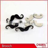 Fashion Chaplin Handlebar Mustache Metal Badge Brooch Pin for Men thumbnail-2