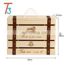 Pine Wooden Packaging Wine Crate Storage Gift Box thumbnail-4