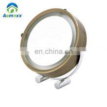 New Design Round Shape Makeup Vanity Mirrored High Quality Home Bedroom Rose Gold Sliver Beauty Table LED Touch Makeup Mirror thumbnail-5