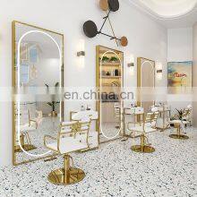 Modern CE/IP44/ROHS Certificate Golden Metal Frame Decorative Makeup Salon Wall Mirror thumbnail-2