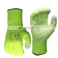 Fluorescent Polyester Liner PU Palm Coated Copper Fiber Anti Static Safety Gloves Touchscreen Anti-Static Working Gloves thumbnail-1