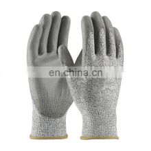 13G pu coated anti cutting cut resistant mechanical level 5 hand safety work gloves