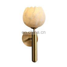 Home Decoration Led Background Wall Lamp Bedside Bedroom Indoor Wall Sconces Alabaster Wall Lamp thumbnail-1