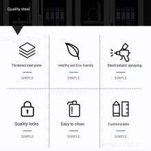 Gabinete de documentos de acero resistente, a prueba de fuego y con cerradura, con laminados ajustables para hospitales y gobiernos thumbnail-5