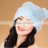 Lovely Korean Style Rabbit Fur Winter Beanie Animal Ear Hatcute Fluffy Headwear thumbnail-3