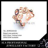 Latest Fashion Jewelry for Women Rose Gold Plated Silver Half Finger Rings thumbnail-1