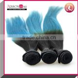 high quality new style double drawn blue two tone hair extension ombre hair extension