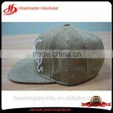 Custom logo embroidery linen hemp snapback hats with different types of snap back caps