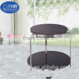 french style tempering glass round ending table(056)