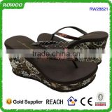 Brown PVC Strap EVA Thick Sole Sandals For Women