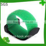 100% Nylon Green Color Hook and Loop Strap With Plastic Buckle