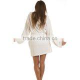 Wholesale Knee Length Soft Warm Women's Fleece Hooded Bathrobe thumbnail-3