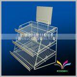Drawer Style White 3 Tiers Metal Wire Display Fruit Shelf With Sign Holder thumbnail-1