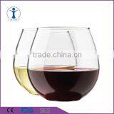 personalized clear stemless wine glass