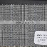stock glen check designed poly wool suiting fabric, wool blended fabric