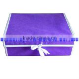 non woven folding storage box with lid and cardboard